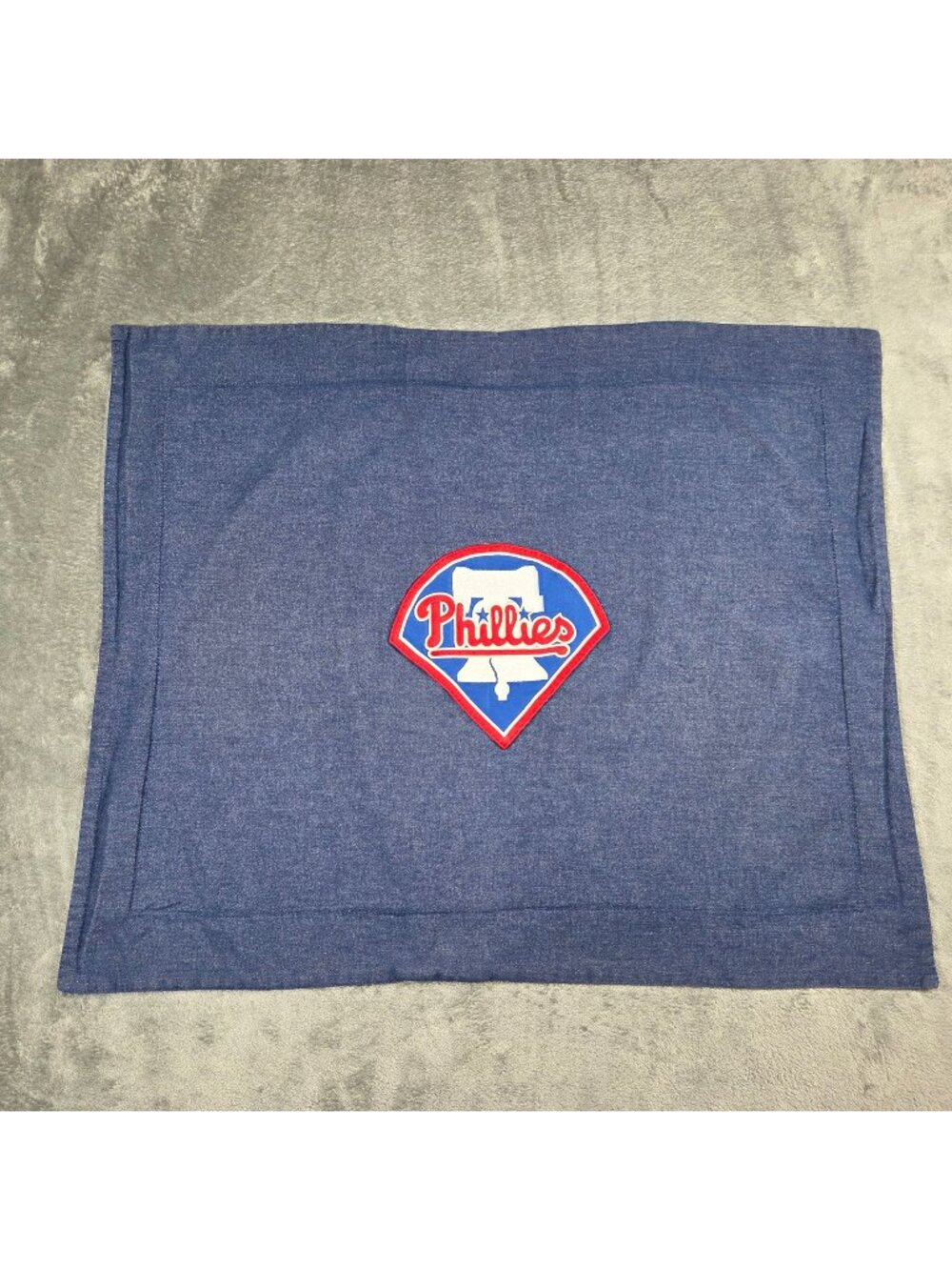 Vintage Philadelphia Phillies Standard Pillow Sham Blue Chambray Dan River